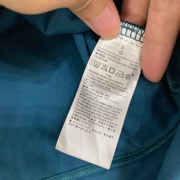 New Banana Republic Large Blue Scuba Nylon Fabric Compression Top - Picture 7 of 9